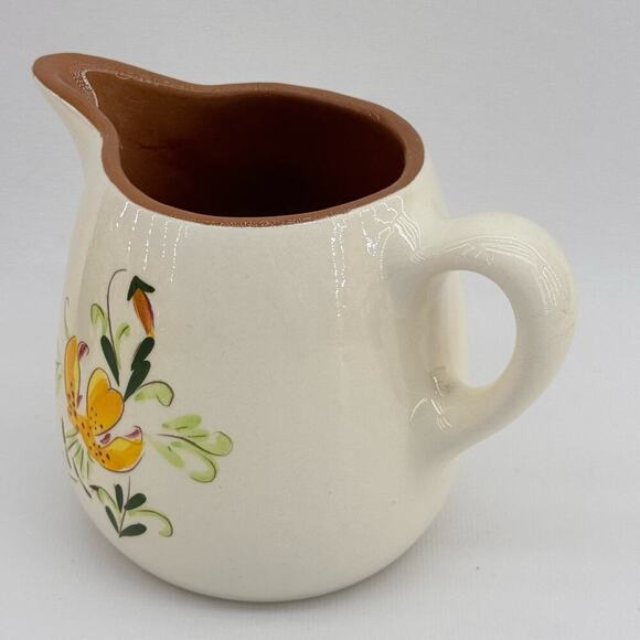 Vintage Stangl Pottery Ceramic Creamer Tiger Lily Yellow Brown 4" USA - Picture 4 of 8